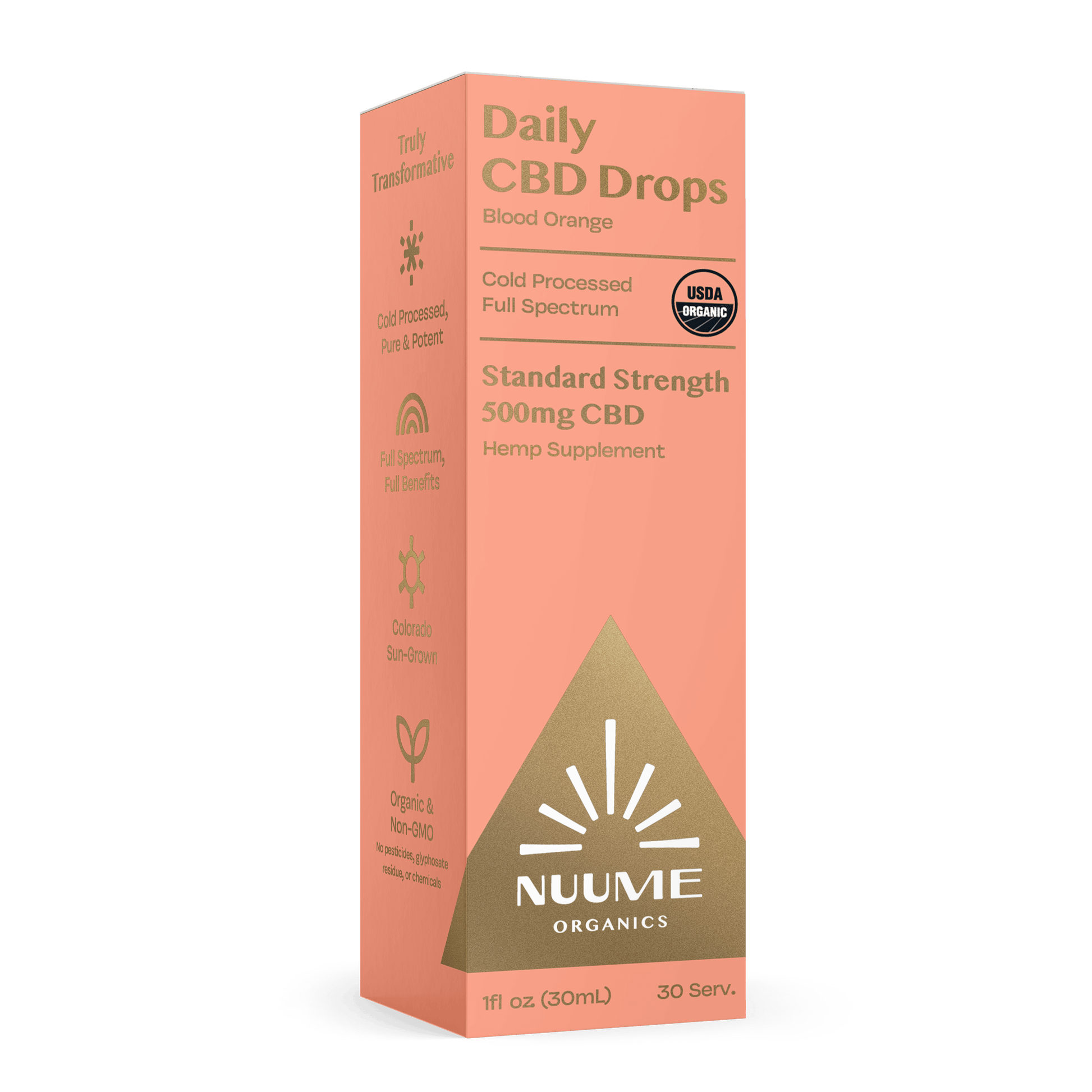 Organic Daily CBD Drops - Blood Orange 500mg Full Spectrum - CBD Comfort Store