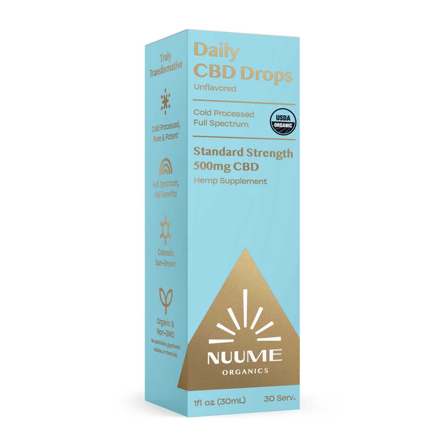 Organic Daily CBD Drops - Unflavored 500mg Full Spectrum - CBD Comfort Store